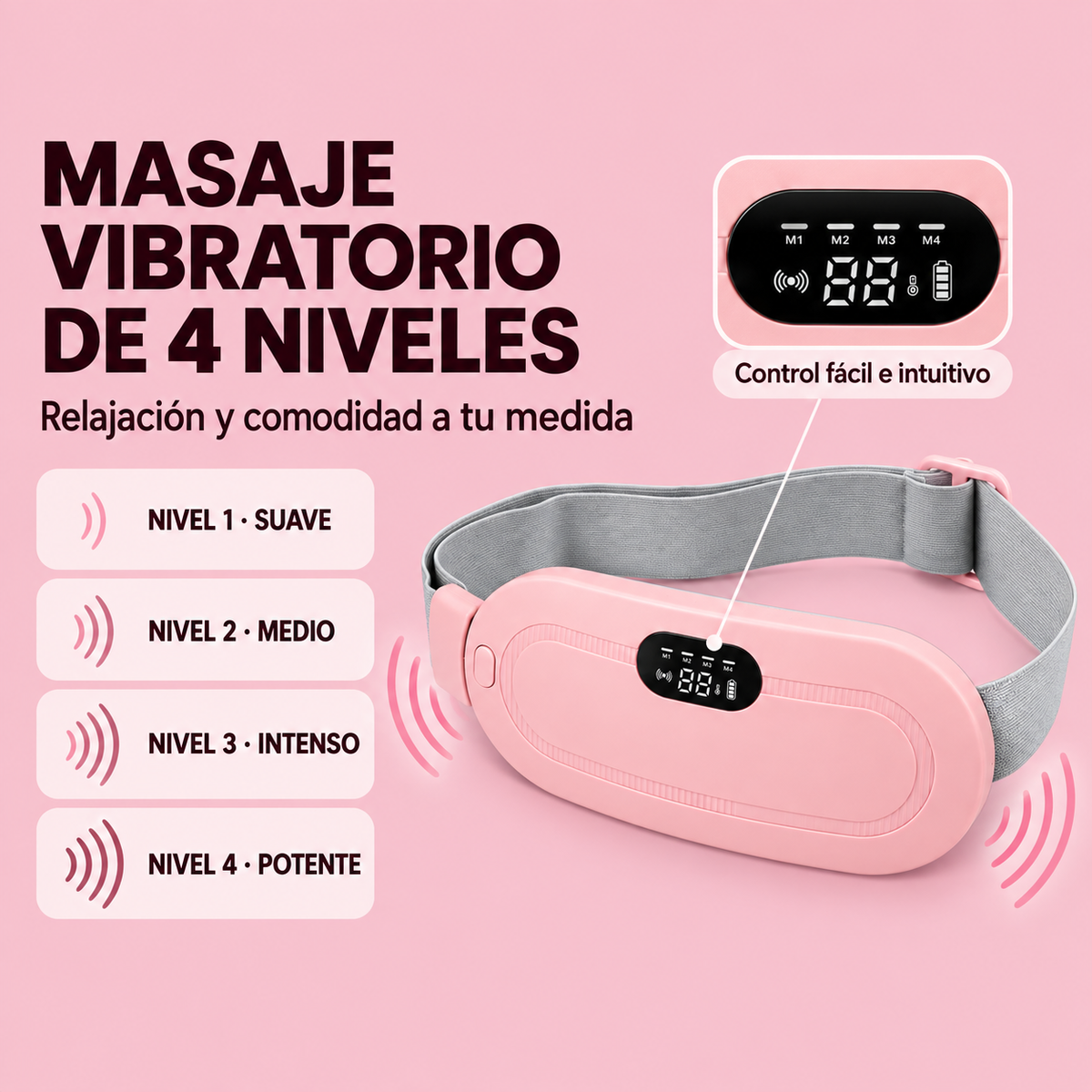 Masajeador Menstrual 3 en 1 – Calor, Masaje y Confort